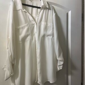 Maurices Cream Button Down Shirt